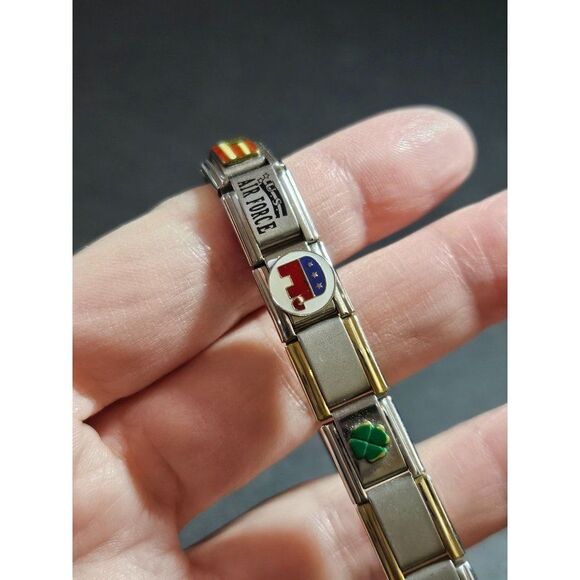 Silver tone Italian charm bracelet - Picture 5 of 10